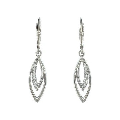 Infinitysilver stříbrné visací náušnice zirkonové OE056