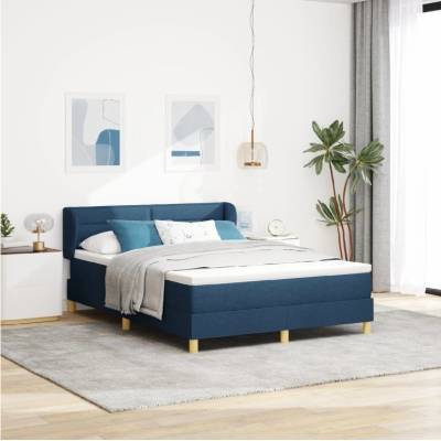 vidaXL Boxspring Postel s Matrací v Modré Textil