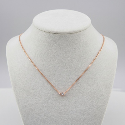 Presinsky Strieborná retiazka v rose gold farbe s jemným zirkónom NZB104812