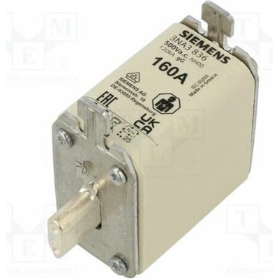 SIEMENS 3NA3 836 Pojistka: tavná; NH00; průmyslová; 160A; 500VAC; 250VDC; gG; SENTRON