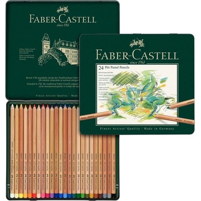 Faber-Castell Umělecké pastely Pitt Pastel plechová krabička 24 barev – Zboží Mobilmania