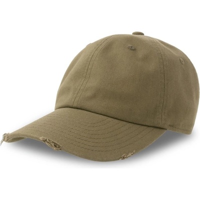 Atlantis 6 panelová baseballová Dad Hat Destroyed-S olive