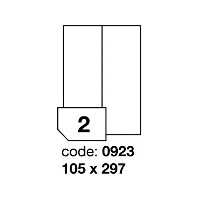 Rayfilm R0119.0923D samolepící 105x297mm bílé lesklé laser 300 listů
