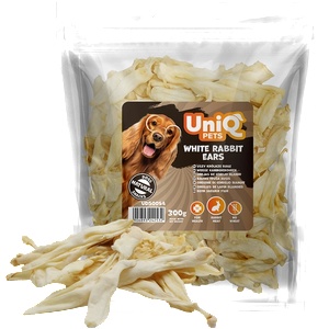 Uniq Pets Dog Snacks Rabbit Ears 300g - бели заешки уши за дъвчене