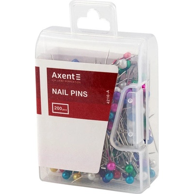 Карфици Axent с цветни глави 34 mm 200 бр (1905005-4216-A)