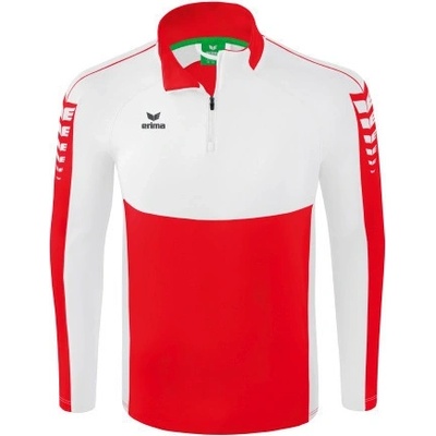 Erima SIX WINGS MIKINA 1/2 ZIP Červená, Bílá