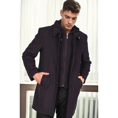 Dewberry PLT8376 MEN'S COAT-PATTERNED NAVY BLUE