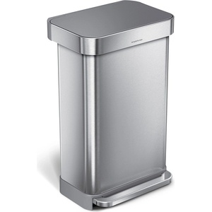 simplehuman Стоманено кошче за боклук с педал в сребрист цвят 45 l - simplehuman (CW2080)