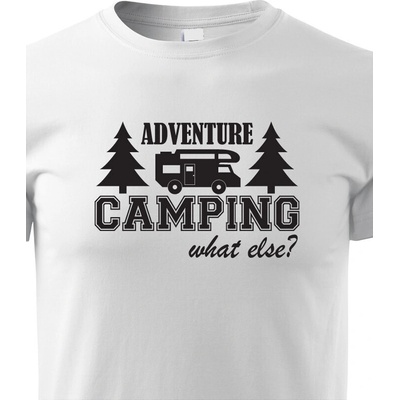 Bezvatriko.cz dětské tričko s karavanem Adventure Camping bílá