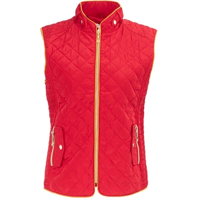 Miso Елек Miso Women's Stand Collar Full Zip Hip Length Gilet - Red