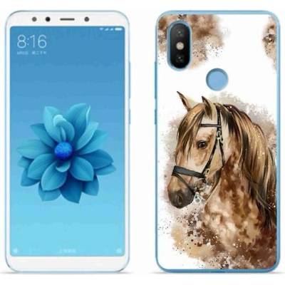 Pouzdro mmCase Gelové Xiaomi Mi A2 - hnědý kreslený kůň