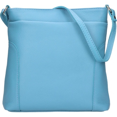 Dámská kožená crossbody kabelka Italia Emma azurová