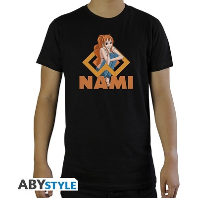 One Piece Tshirt Nami man SS Black basic