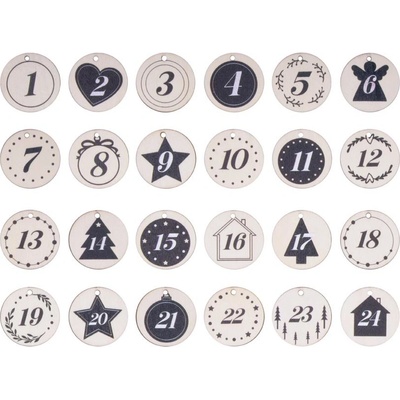 MFP 8886400 Závěs dřevěný adventní kalendář kolečka 4cm