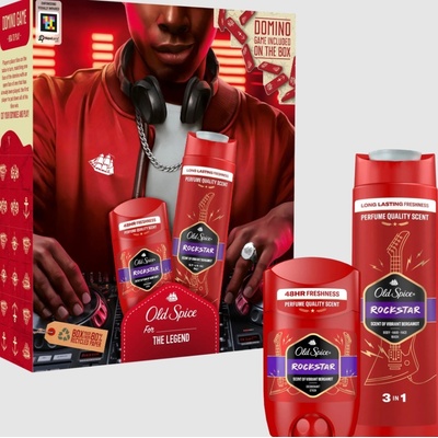 Old Spice RockStar Old Spice RockStar sprchový gél pre mužov na tvár, telo a vlasy 400 ml + Old Spice RockStar tuhý dezodorant pre mužov 50 ml