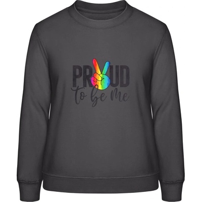 AWDis Sweat mikina s Nápisom Proud to be me búrková sivá