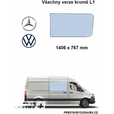 Boční pravé pevné okno - Mercedes-Benz Sprinter / Volkswagen Crafter