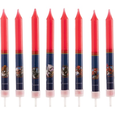 Dekora Свещи за рожден ден - Спайдърмен, 8 бр