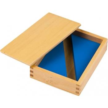 Montessori Krabička s modrými trojuholníkmi