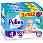 pufies Sensitive Бебешки пелени №4 Maxi, 9-14 кг, кашон 3 x 102 бр. (306 бр. ) (PUFIES-PS4-306)