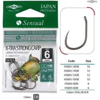 MIKADO HOOK SENSUAL X-TRA STRONG CARP DB vel.14 10 ks