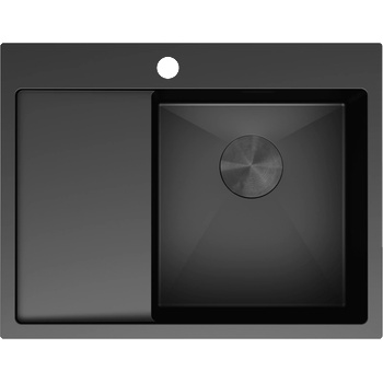 Mexen Exar стоманена мивка с 1 отделение и отцедник, дясна 620 x 480 mm, черна (6432621005P-70)