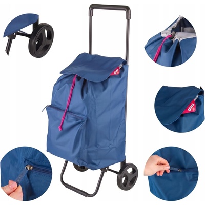 Nákupní vozík Gimi fialový 100% polyester látka – Hledejceny.cz