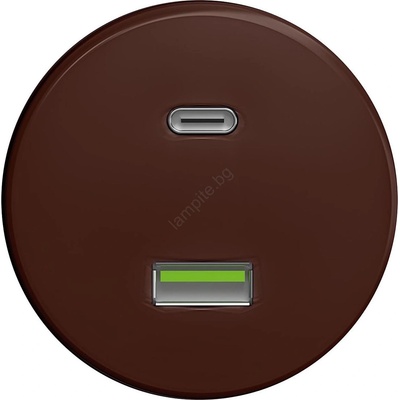 Reblig - Ретро USB контакт A+C без рамка, кафяв (RG0079)