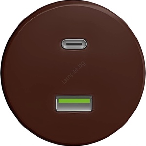 Reblig - Ретро USB контакт A+C без рамка, кафяв (RG0079)