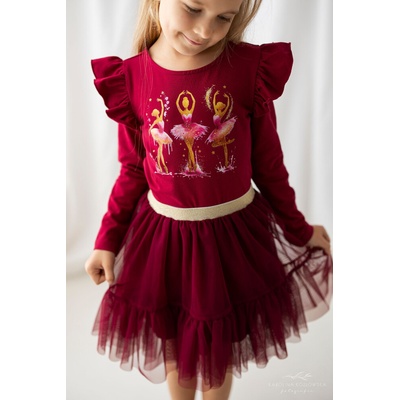 Lily Grey maxi tutu sukně vínově červená