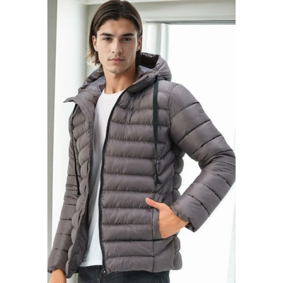 Dewberry M8658 ROSNÝ PÁNSKY KABÁT-ANTRACIT šedá M