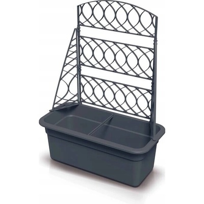Prosperplast Květináč plast šedý 58 x 28,8 x 78 cm