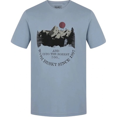 Husky pánske bavlnené tričko Tee Moon M light blue