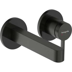 Hansgrohe Finoris - Смесител за вграждане за умивалник, с изливник, 2-дупков монтаж, EcoSmart, черен хром 76051340 (76051340)