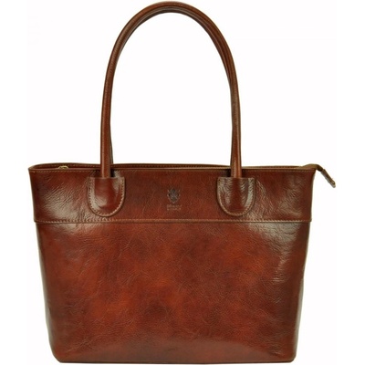 Dámská kožená kabelka Viktorie hnedá