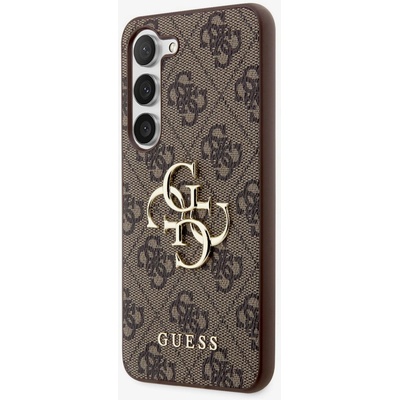 GUESS PU 4G Метално лого заден капак за Samsung Galaxy S23 Brown Guess | Lilav | ЖЕНИ | UNI