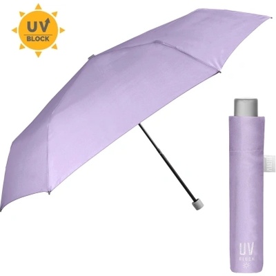 Дамски неавтоматичен чадър Extra Slim чадър с UV50 защита Perletti Time 26409, Пастелно лилав