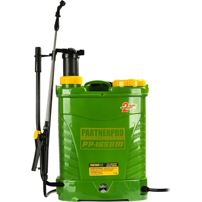PartnerPro PP-16SBM 16 л, 2 в 1 PARTNERPRO Комбинирана пръскачка електрическа/ръчна, 12V/8Ah, 620 m2, 3 вида дюзи