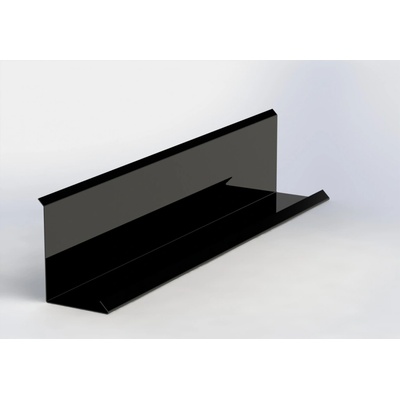 Lemování zdí klasik r.š.333mm pozinkované Lakované RAL 9005 černá s folií dl.2m