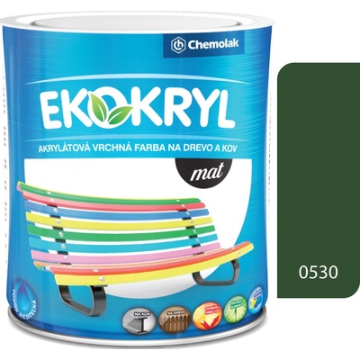 CHEMOLAK EKOKRYL Mat V2045 0530 stredne zelená 0,6l