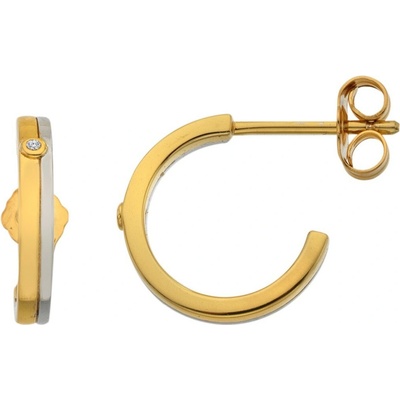Hot Diamonds Nežné bicolor náušnice s diamantmi Parellel DE863