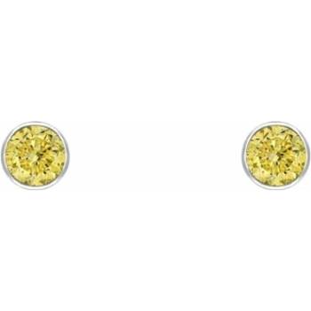 Eppi Minimalistické bezel náušnice so žltými diamantmi Viosa E36763