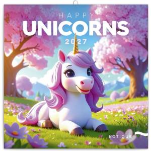 REALSYSTEM Пластина-календар REALSYSTEM 300x300 мм „Happy Unicorns 2027 (6097-HU)