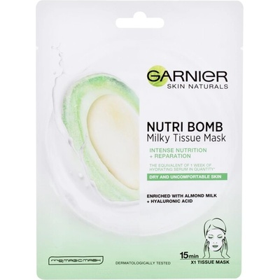 Skin Naturals Nutri Bomb Almond Milk + Hyaluronic Acid от Garnier за Жени Маска за лице 1бр