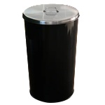 HORECANO G-Кош за отпадъци 46L ЧЕРЕН С ИНОКСОВ КАПАК Ø36xh60cm (90008-001B) (018538)