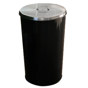 HORECANO G-Кош за отпадъци 46L ЧЕРЕН С ИНОКСОВ КАПАК Ø36xh60cm (90008-001B) (018538)