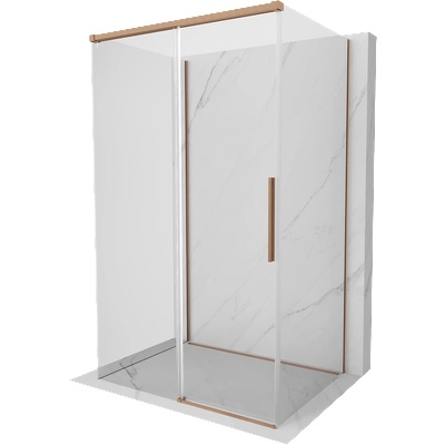 Mexen Rox-3S триестен плъзгащ се душ-кабина 150 x 120 cm, прозрачна, четкована мед - 8C2-150-120-65-00-3S (8C2-150-120-65-00-3S)