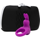 Happyrabbit Cock Kit - vibračný krúžok na penis s úložným vreckom fialový