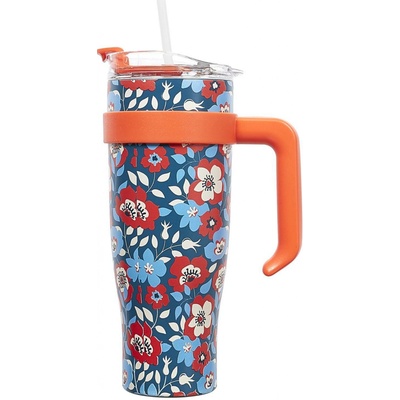 Červený termohrnek Miami Floral