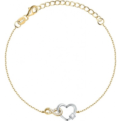 La Petite Story Krásný bicolor náramek Nekonečno a Srdce Silver LPS05AWV77